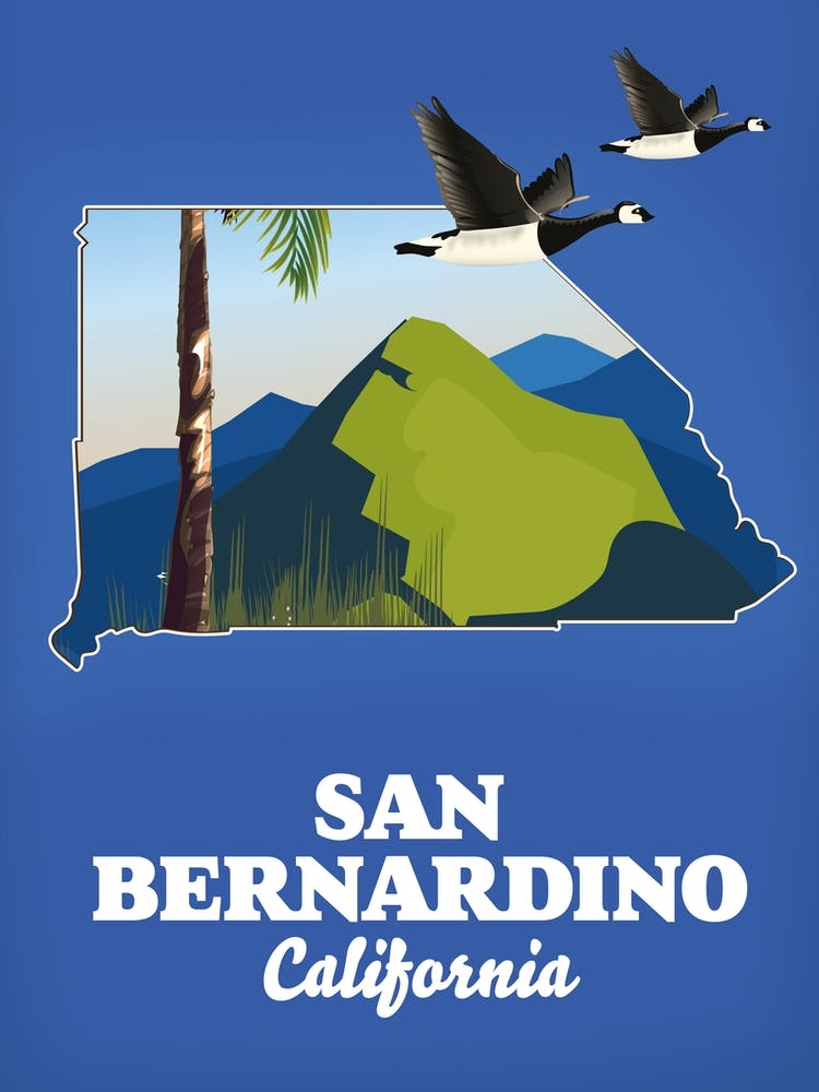 San Bernardino California Reisekarte