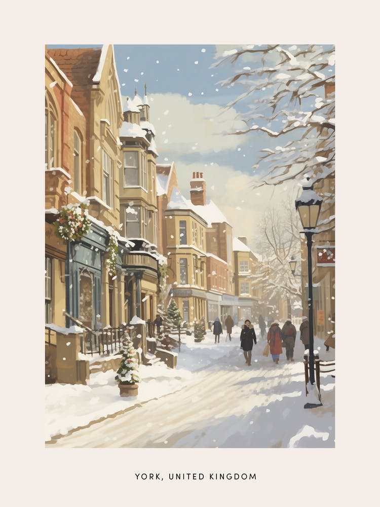 Vintage Winter Poster York United Kingdom 1