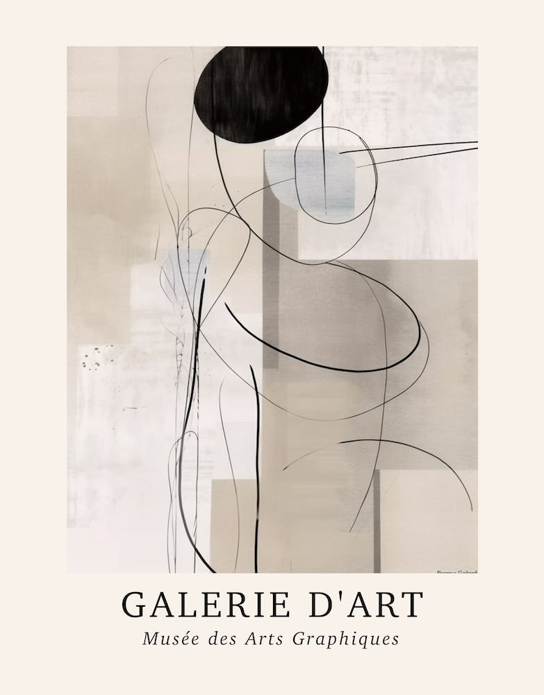 Galerie D'Art Abstract Black And White Lines 3