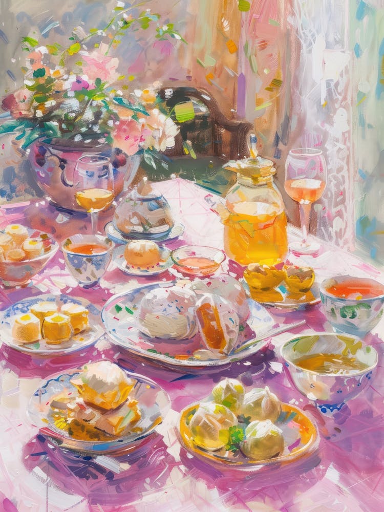 Pink Breakfast Food Dim Sum 4