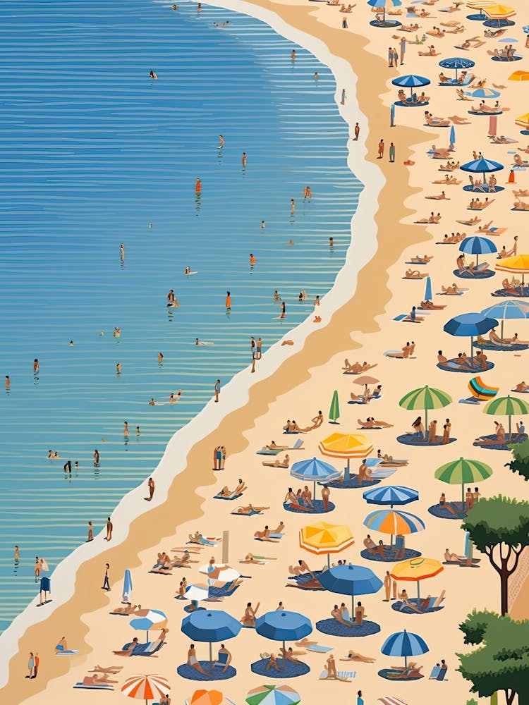 Ipanema Beach, Brazil, Graphic Illustration 2