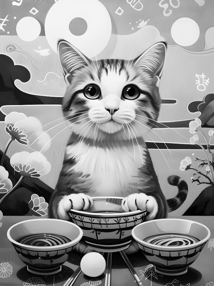 Cat In A Bowl