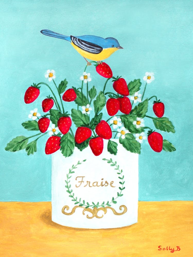 Bird And Strawberry