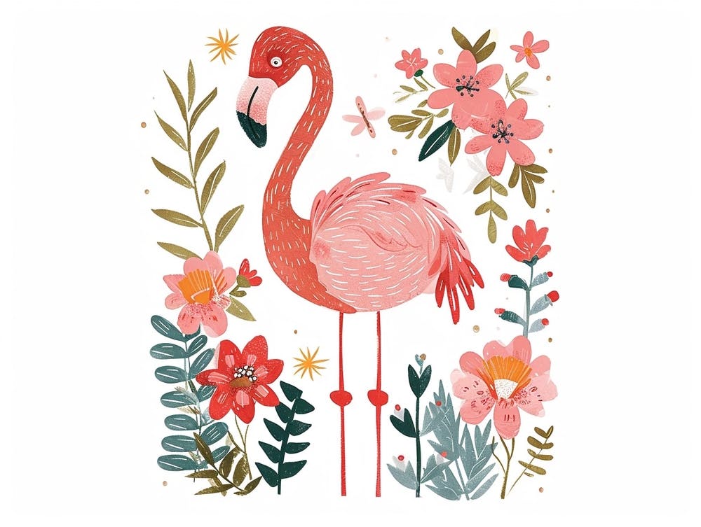 Little Floral Flamingo 3
