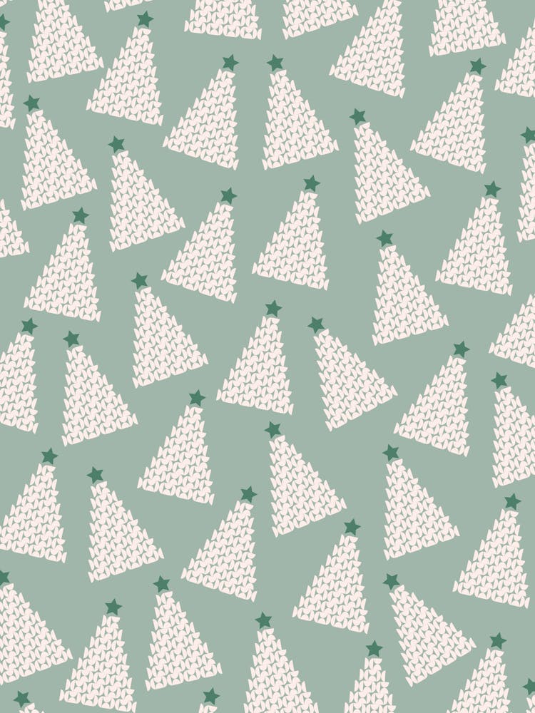 Christmas Tree Pattern Sage Green