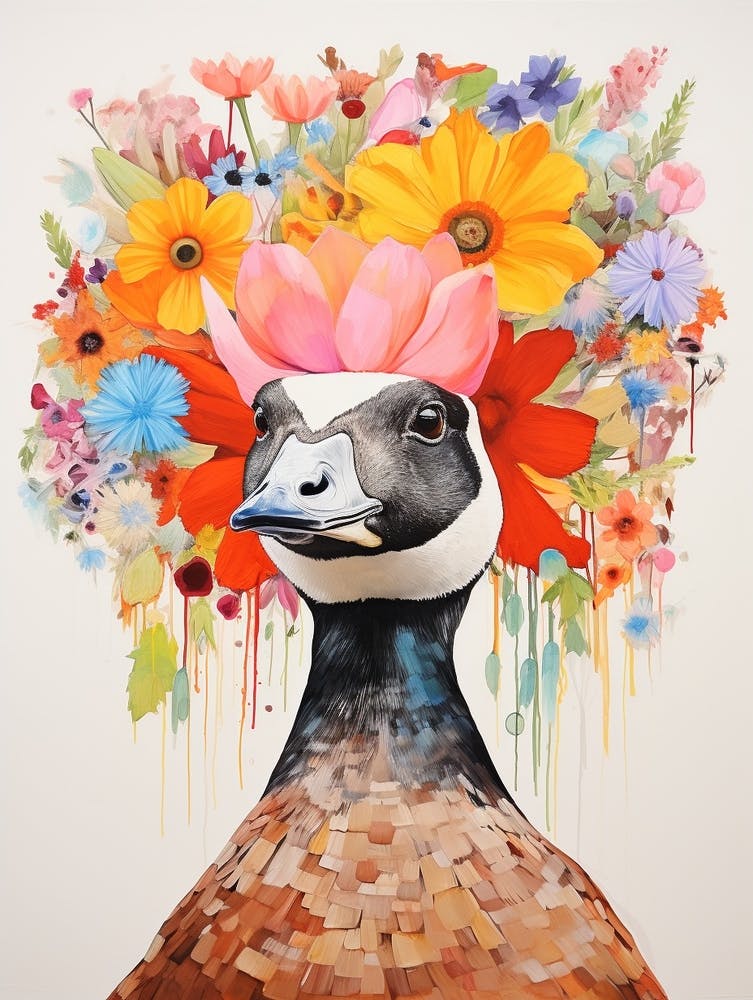 Bird With A Flower Crown Canada Goose 2