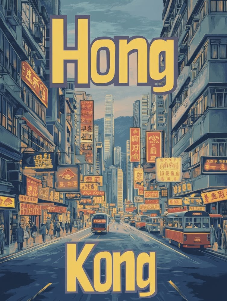 Aihrgdesign A Classic 1960s Travel Poster For Hong Kong