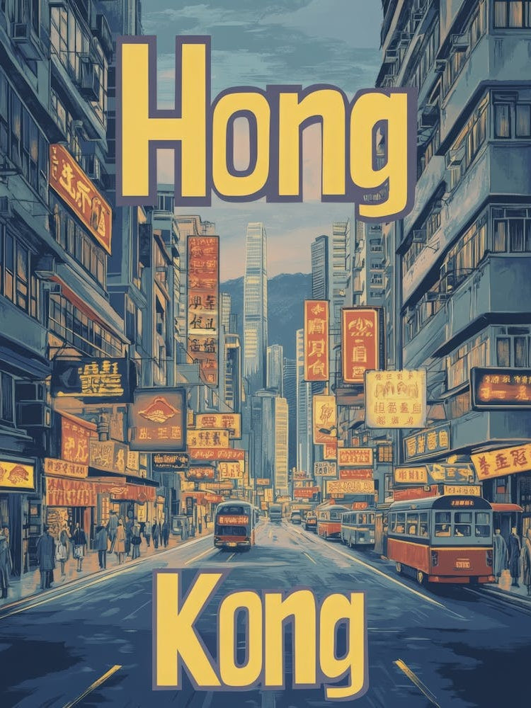 Aihrgdesign A Classic 1960s Travel Poster For Hong Kong