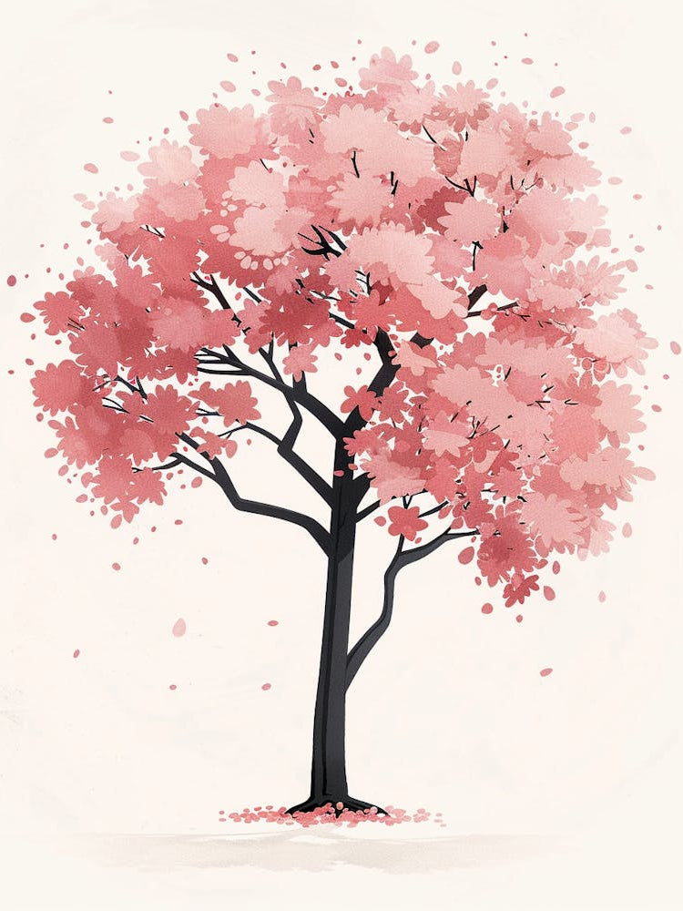 Cherry Tree Pixel Illustration 2