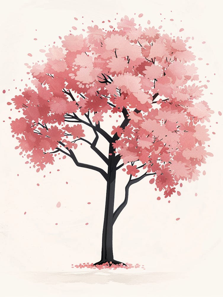 Cherry Tree Pixel Illustration 2