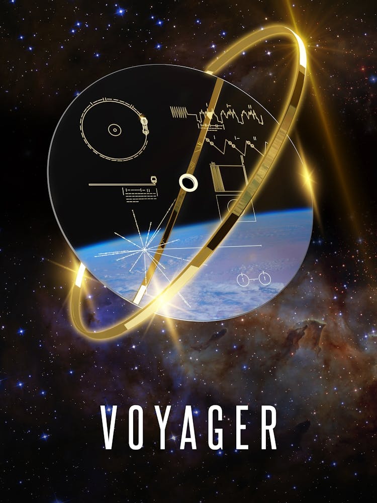 NASA Voyager 1 Golden Record, 3D - Space poster, Science poster