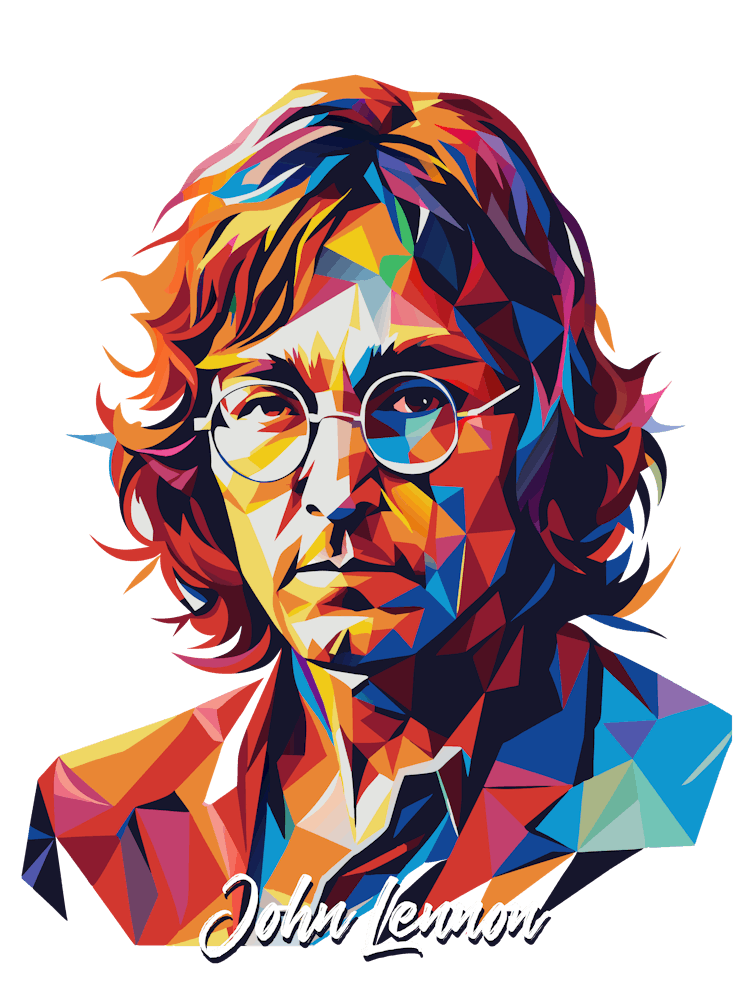 John Lennon The Beatles 02 Portrait Music Icon Style WPAP Pop Art