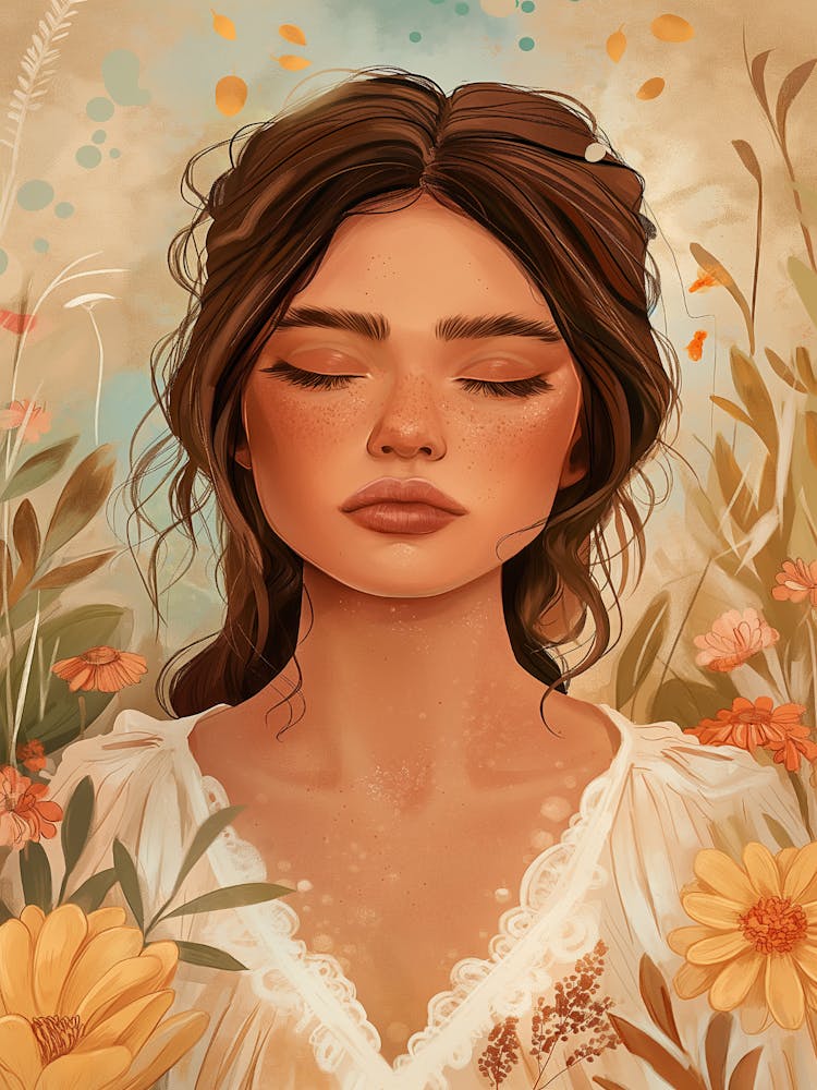 Mädchen in Blumen
