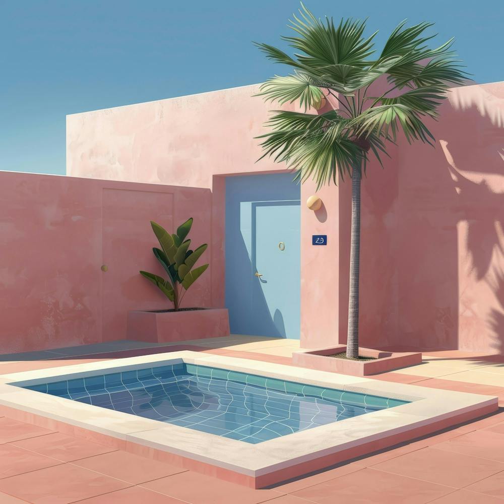 Pink House With A Pool
