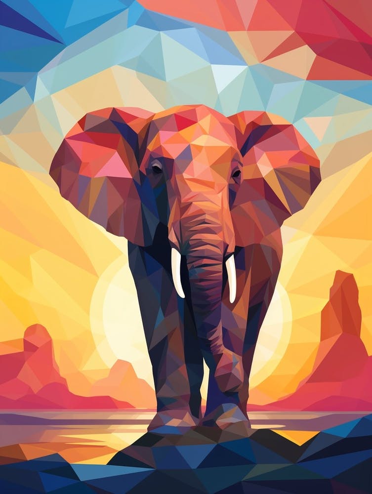 Elephant Abstract Pop Art 5