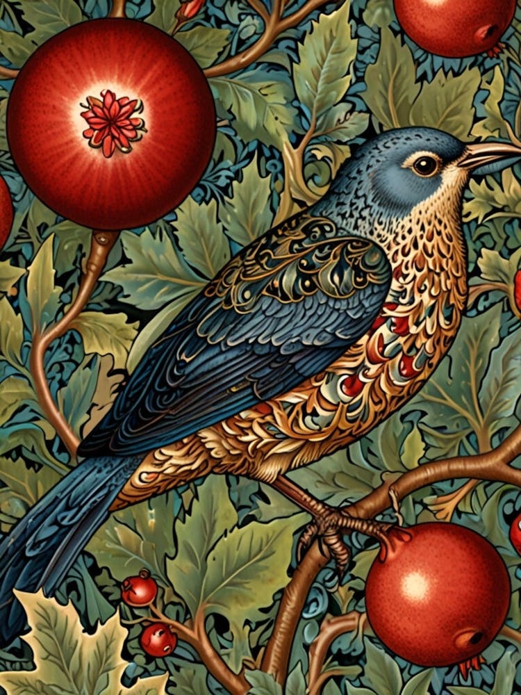 William Morris Pomegranate Bird