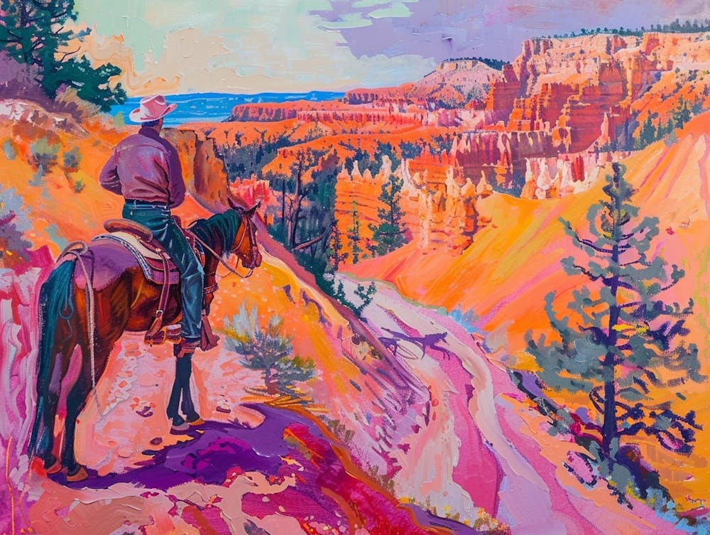 Cowboy Painting Bryce Canyon Utah