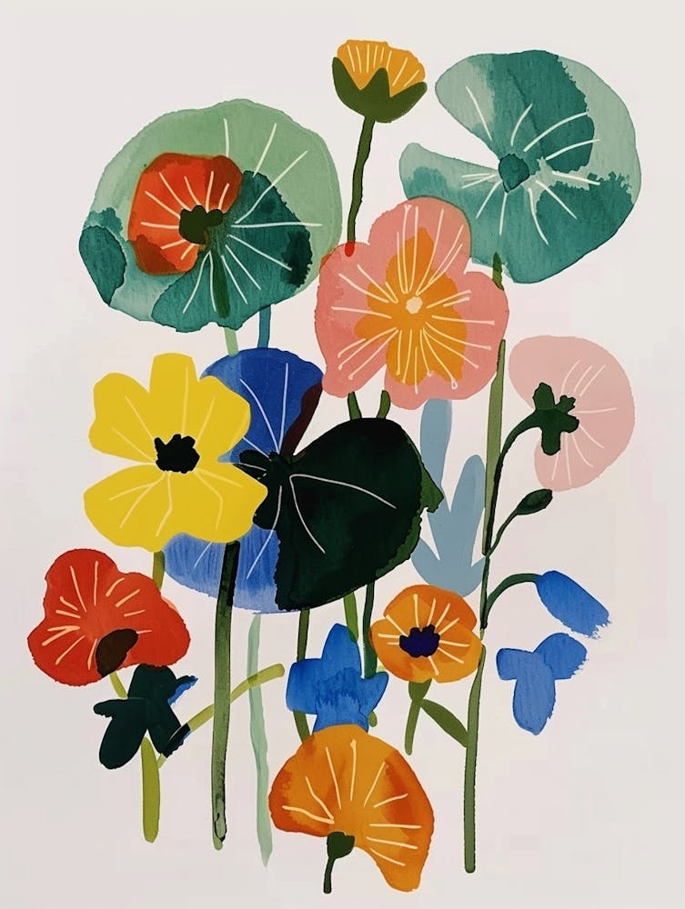 Painted Florals Nasturtium 1