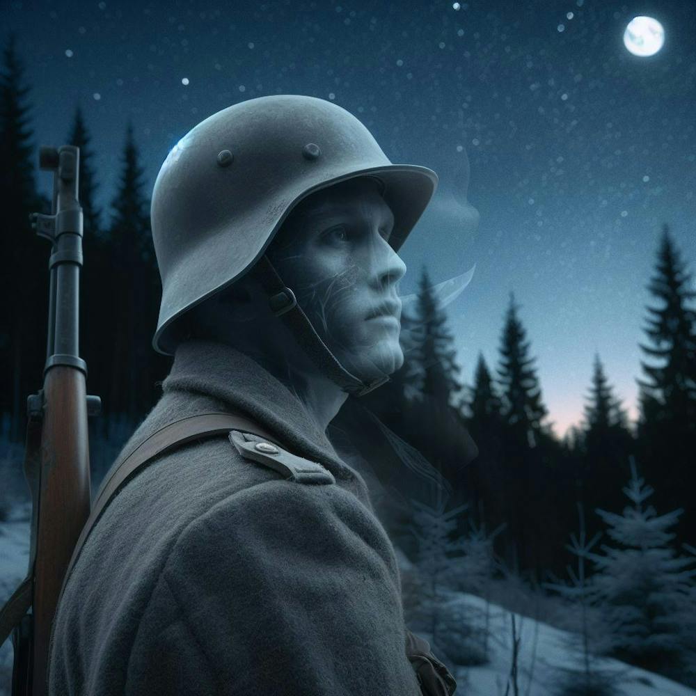 Soul of lonely Finnish soldier