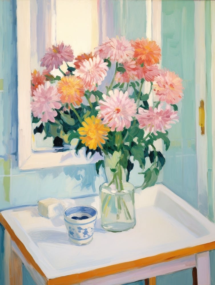 A Vase With Chrysanthemum, Flower Bouquet 1