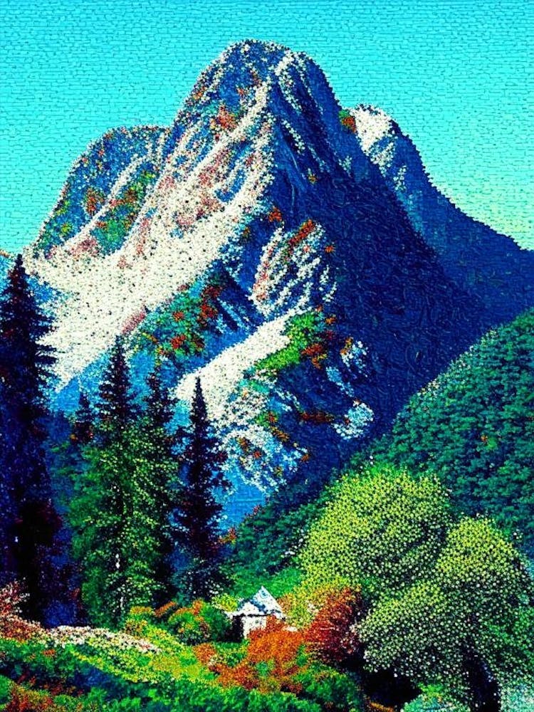 Berchtesgaden National Park Germany Pointillism