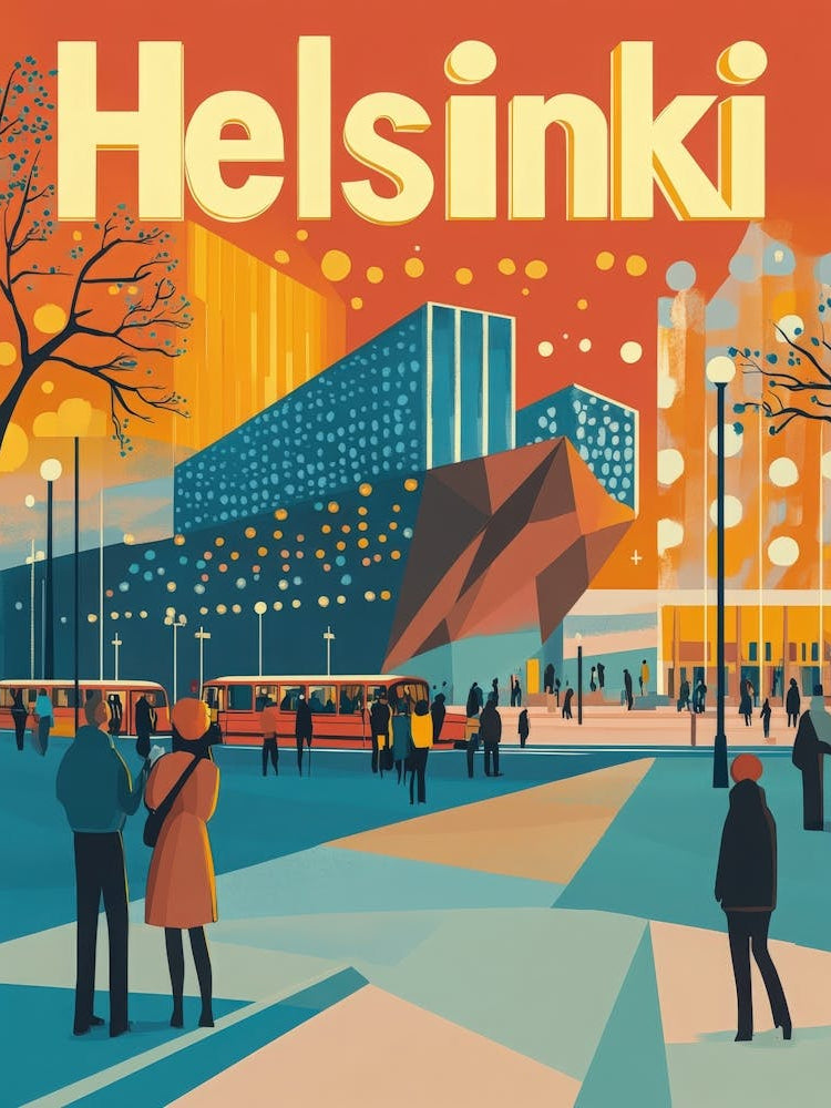 Aihrgdesign A 1970s Inspired Travel Poster For Helsinki