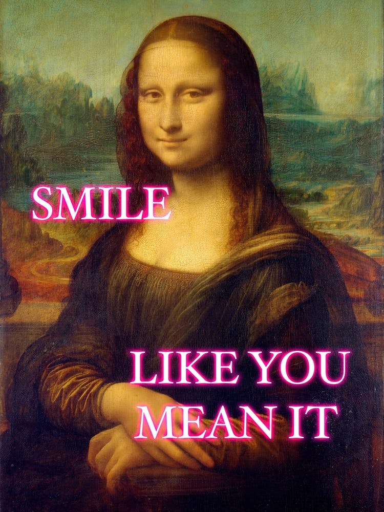 Mona Lisa Neon Smile