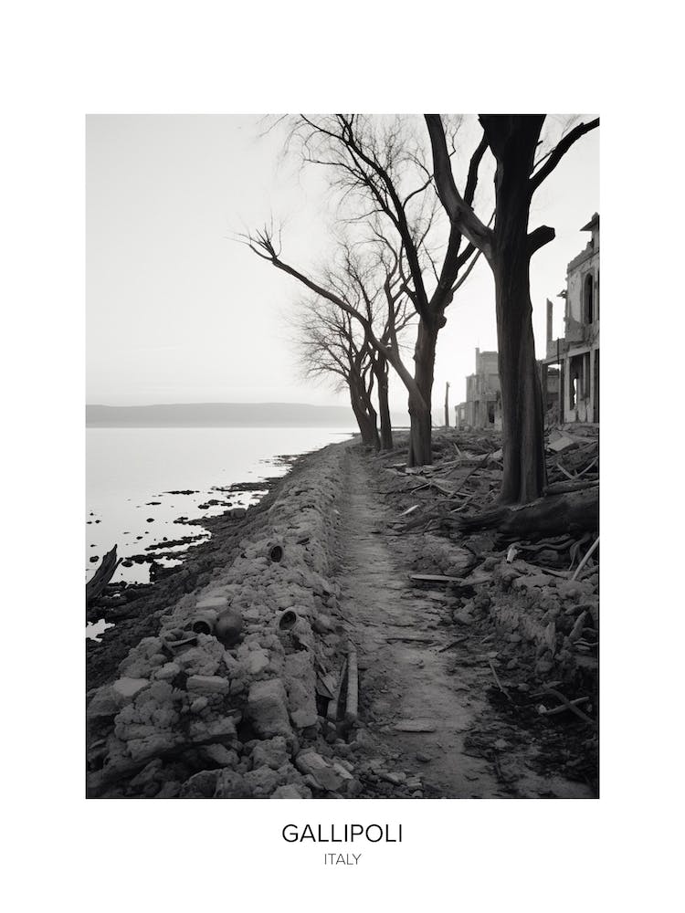 Poster Of Gallipoli, Italy, Black And White Photo 1