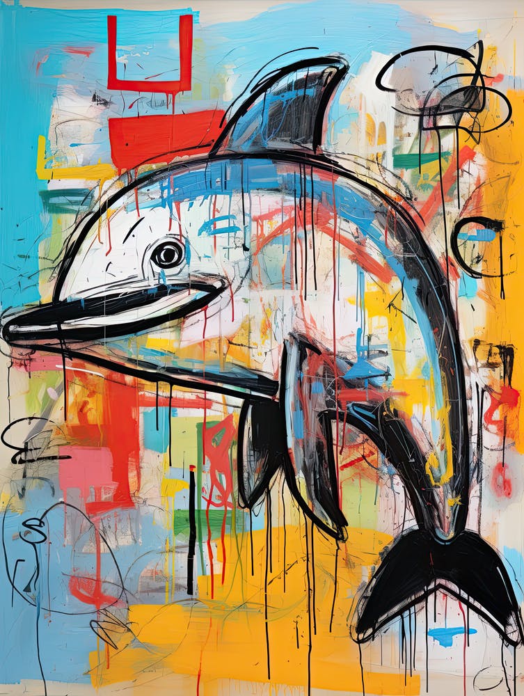 Delfin, Basquiat-Stil, Neoexpressionismus