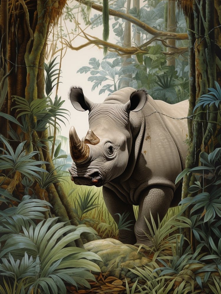 Rhino Realistic Illustration 3