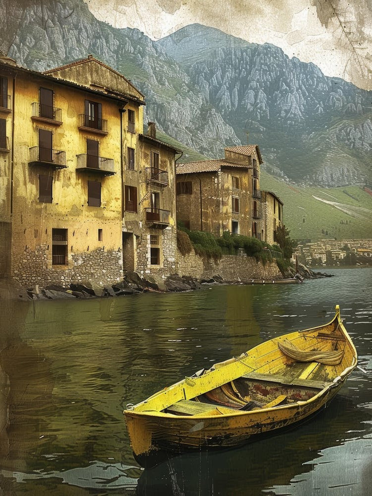 Yellow Boat On The Lake