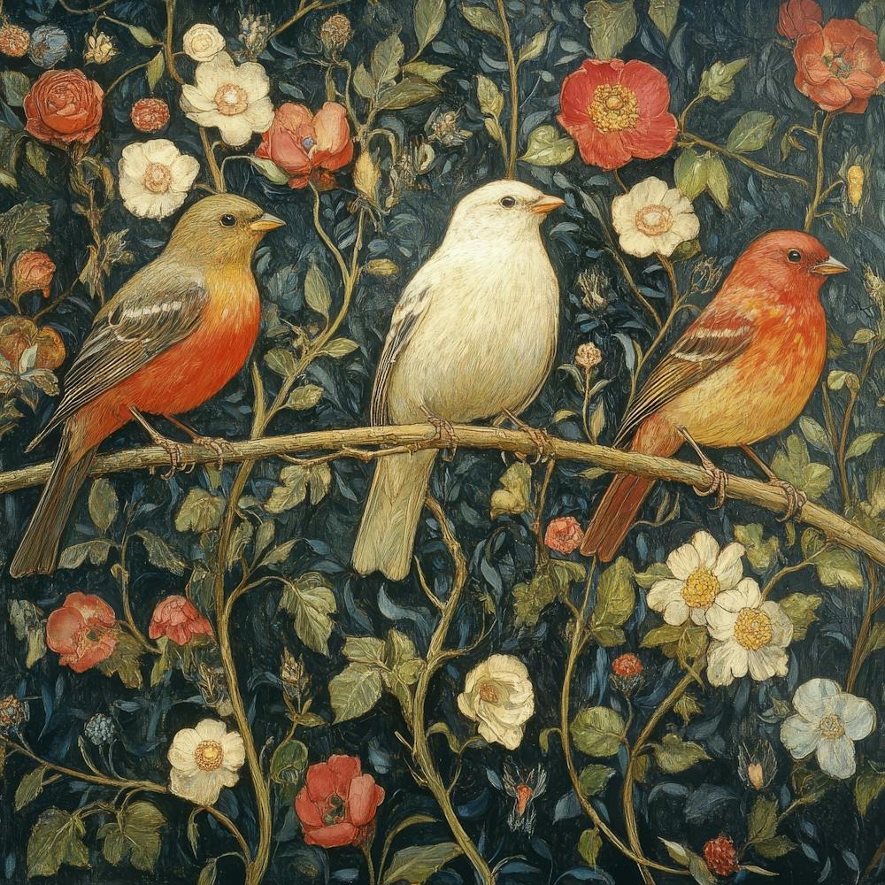 Birds On A Branch Art 10