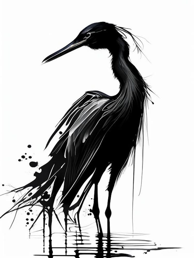 Black Heron Impressionistic 2