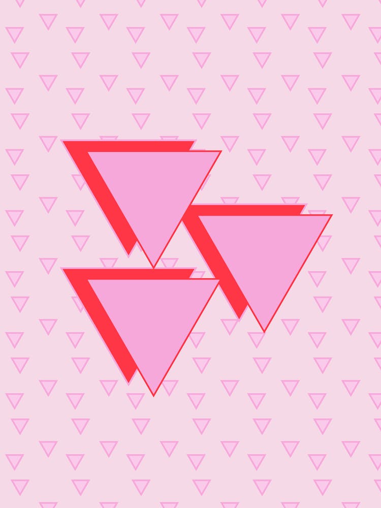 Pink & Red Love Triangle