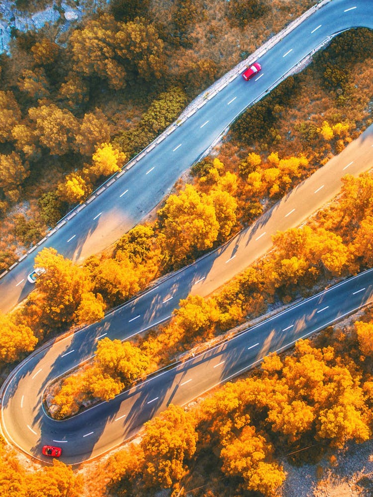 Aerial View Of A Winding Road 2
