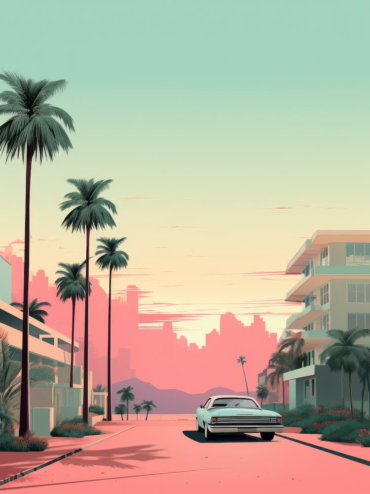 City Of Los Angeles Retrofuturism 4x