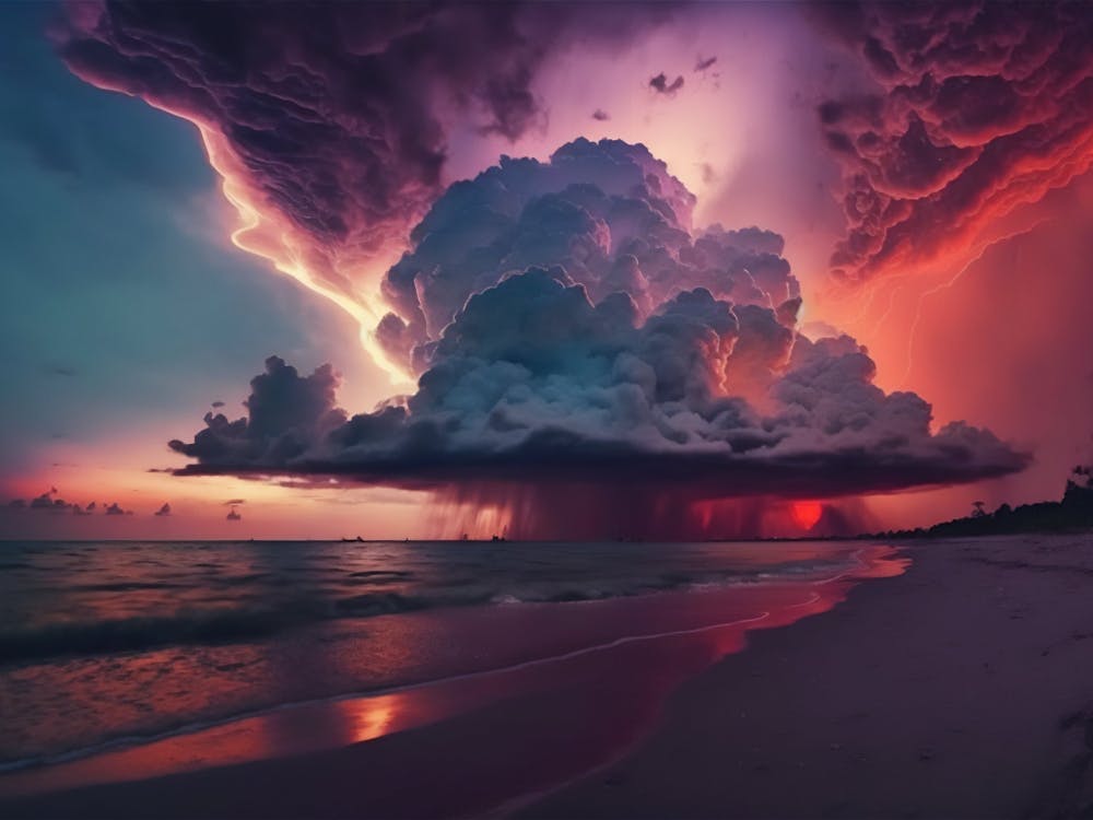 Storm Clouds Over The Beach