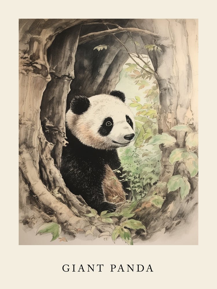 Beatrix Potter Inspired  Animal Watercolour Giant Panda 3