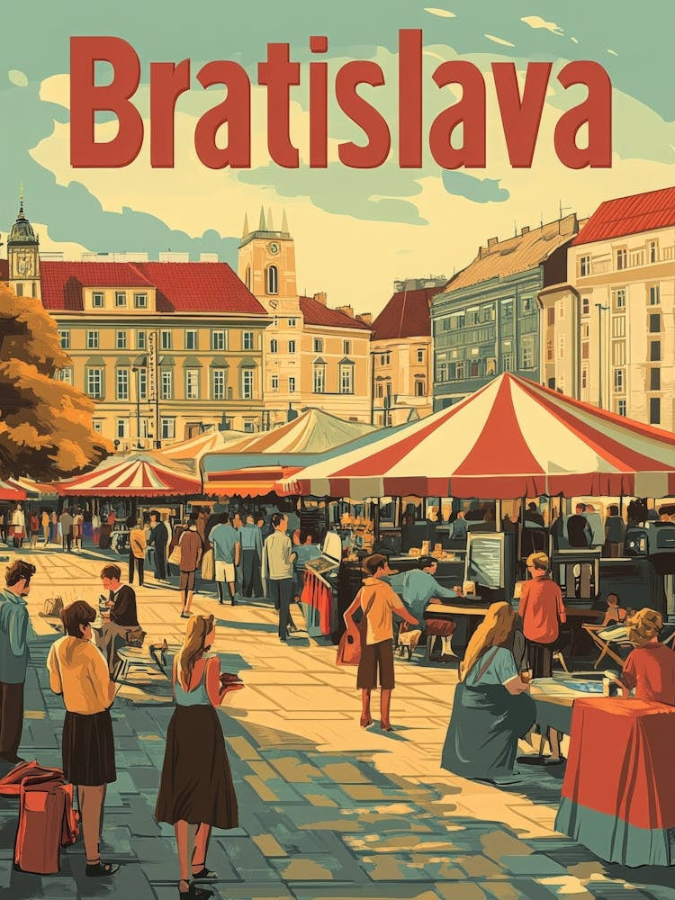 Aihrgdesign A 1970s Inspired Travel Poster For Bratislava 2