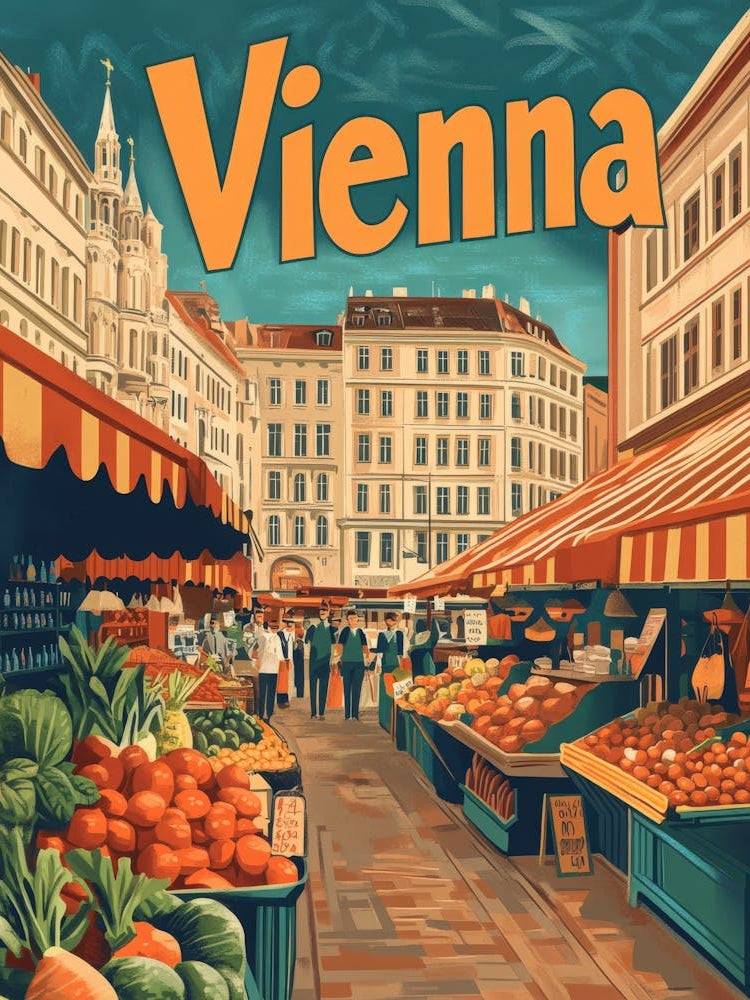 Aihrgdesign A 1970s Inspired Travel Poster For Vienna 2