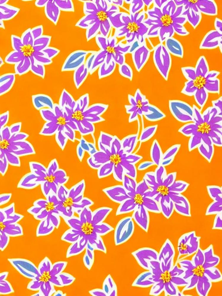 Lilac Floral Print Retro Pattern 2 Flower