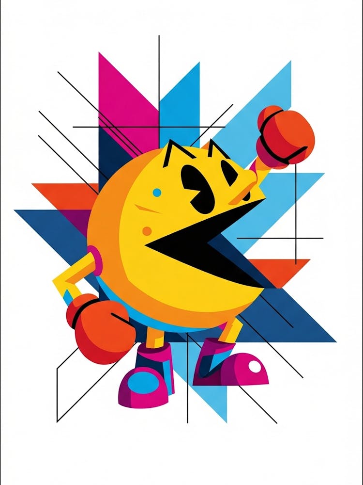 Pac Man Modern Geometric