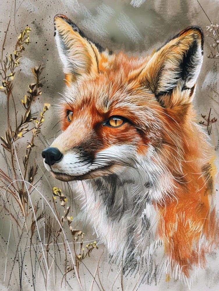 Fox Pastel Watercolour 3