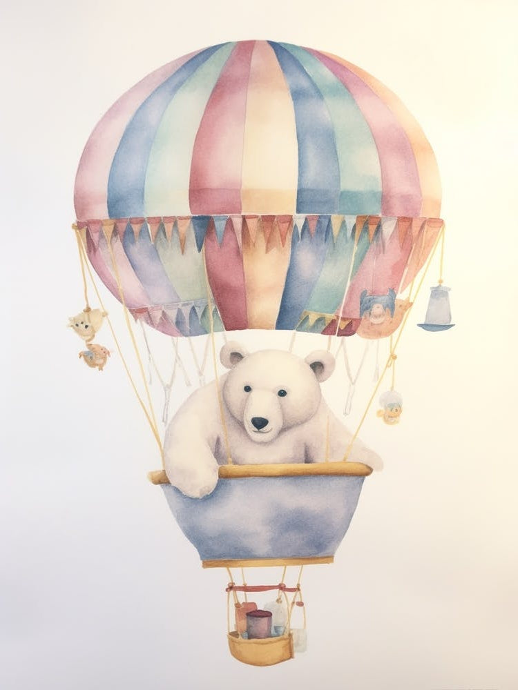 Baby Polar Bear 2 In A Hot Air Balloon