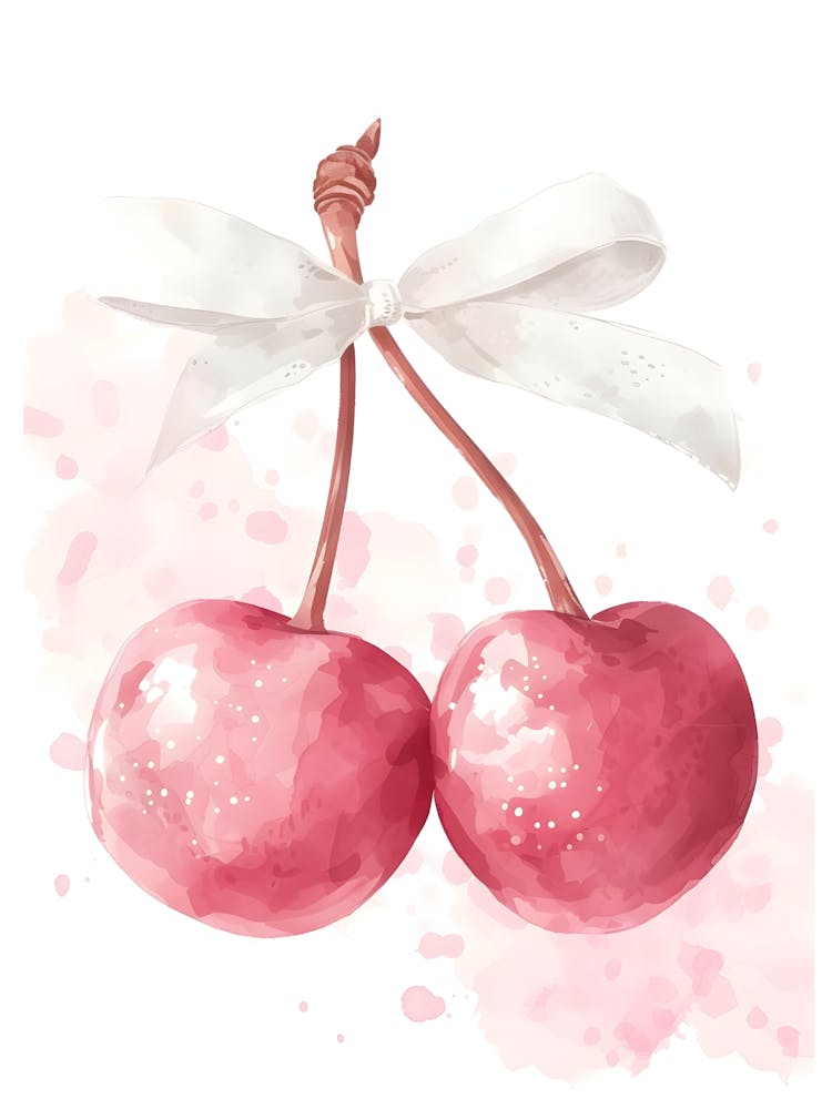 Watercolor Cherry Illustration