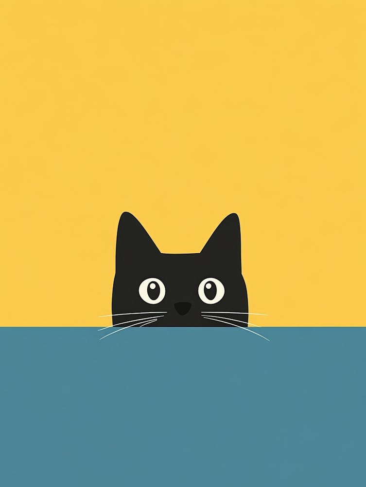 Black Cat Peeking Out 2