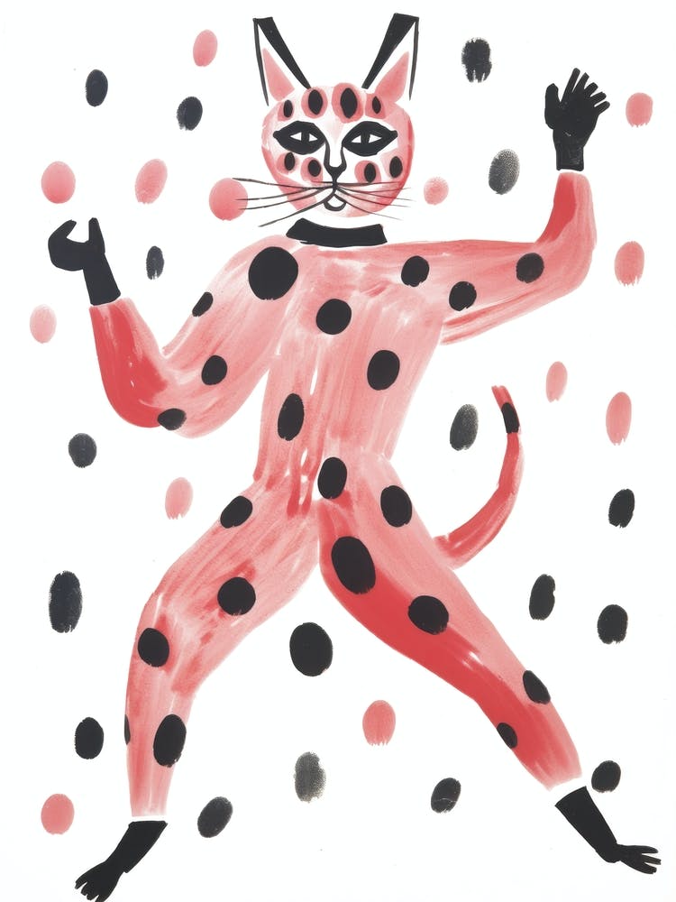 Katze mit Polka Dots