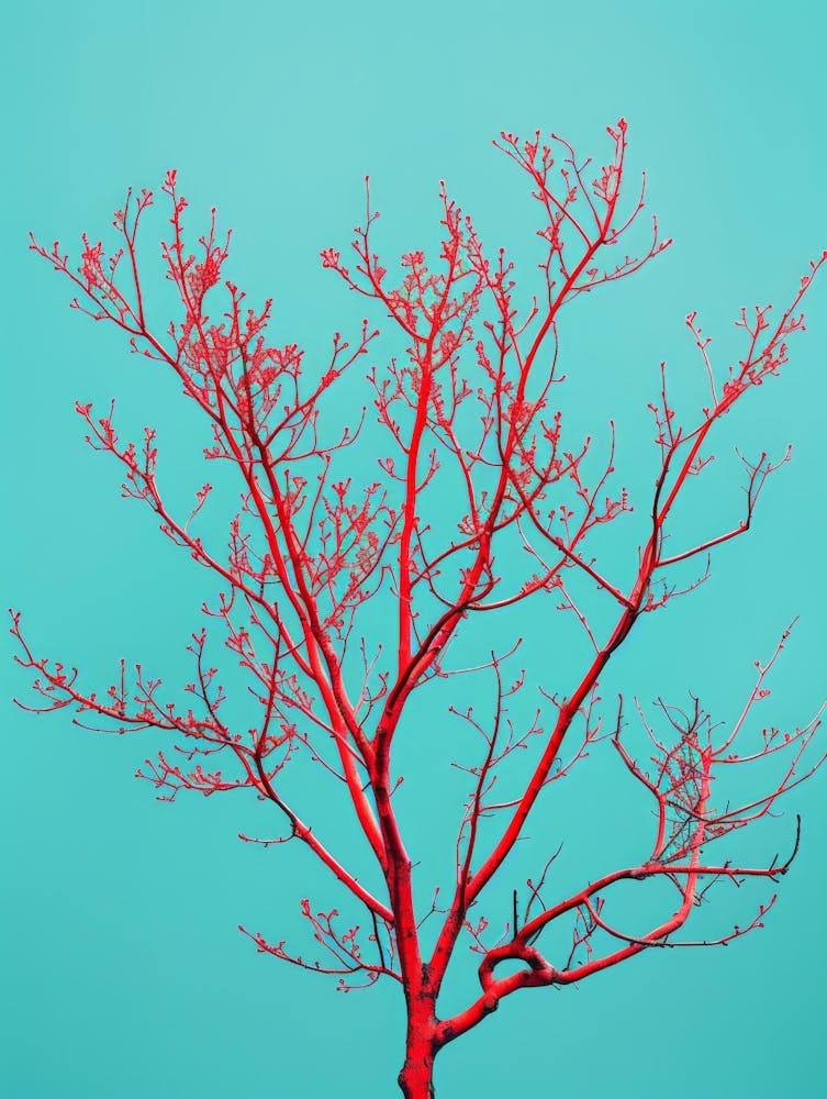Red Tree Against Blue Sky 1