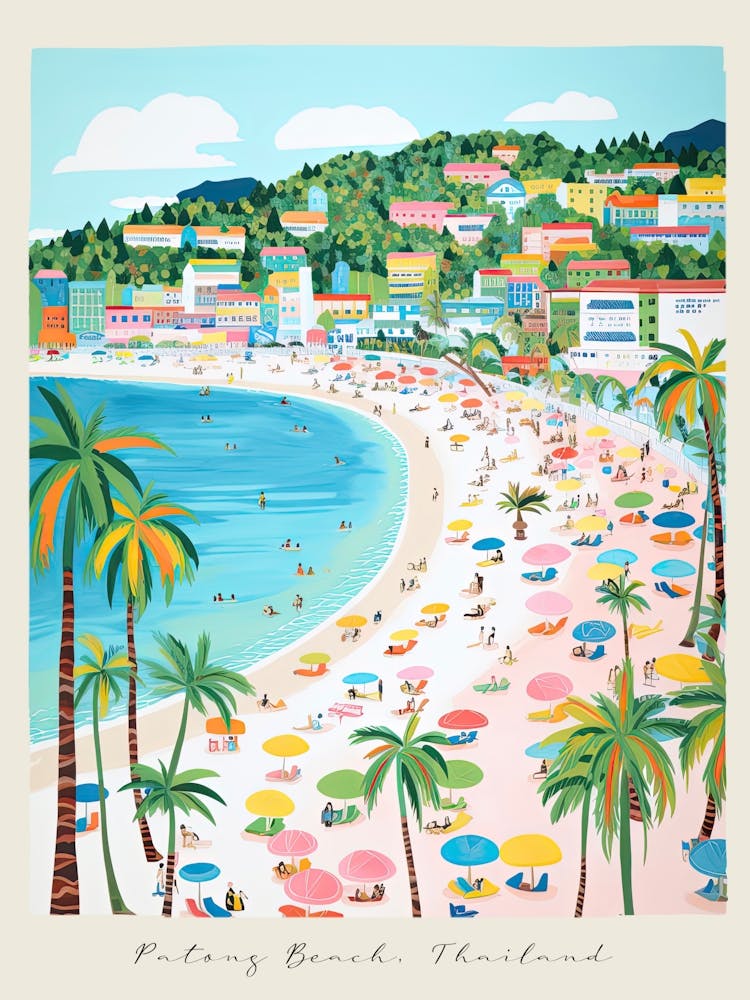 Poster Of Patong Beach, Phuket, Thailand, Matisse And Rousseau Style 3