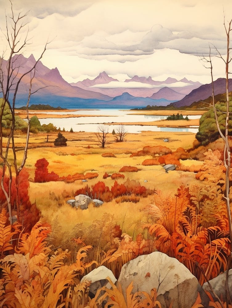 Autumn National Park Painting Nahuel Huapi National Park Argentina 4